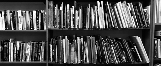 bookshelves with rows of books